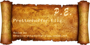 Prettenhoffer Eliz névjegykártya